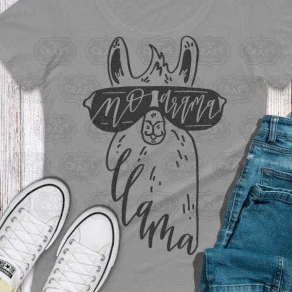 No Drama Llama SVG: Hand-Drawn Animal Clipart (Digital Download)