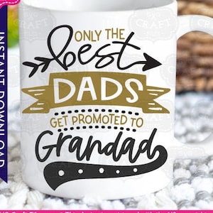 Anuncio de bebé SVG, abuelo SVG, regalo del día del padre SVG, ascendido a abuelo SVG, nuevo abuelo SVG, anuncio de embarazo SVG, Cricut