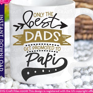 Regalo del día del padre en formato SVG, anuncio de bebé en formato SVG, papi en formato SVG, ascendido a papi en formato SVG, nuevo abuelo en formato SVG, anuncio de embarazo en formato SVG, regalo de papi en formato SVG