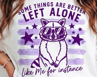 Algunas cosas es mejor dejarlas en paz PNG, diseño divertido de camiseta de mapache introvertido, sublimación sarcástica PNG, descarga digital