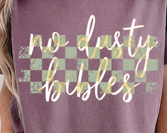 No Dusty Bibles PNG Bundle, Christian Checkerboard Sublimation Design, Trendy Faith Shirt PNG, Matching Pocket Graphic
