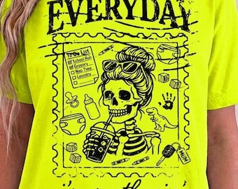 Everyday I’m Motherin PNG, Funny Mom Shirt Design, Skeleton Mama Graphic, Trendy Motherhood Tee Artwork