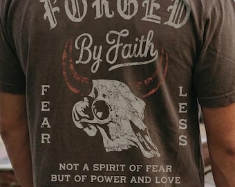 Forged By Faith PNG Bundle, Christian Mens Sublimation Design, Western Cowboy Faith Shirt PNG, 2 Timothy 1:7 Graphic