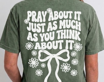 Ore sobre isso PNG, Filipenses 4:6 Laço Cristão, Design de Camiseta Floral Coquette Fé, Versículo Bíblico Feminino