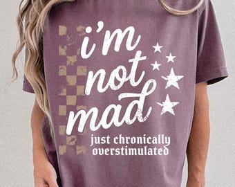 Chronically Overstimulated PNG Bundle, Funny Introvert Shirt Design, Mental Health Graphic, Pocket Tee Sublimation Digital Download