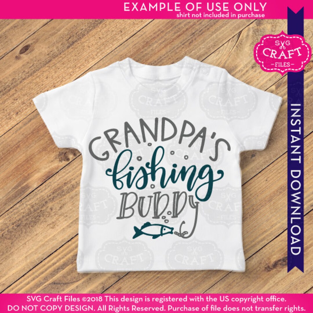 Fishing Buddy Svg, Grandpas Fishing Buddy, Boy Fishing Svg, Baby