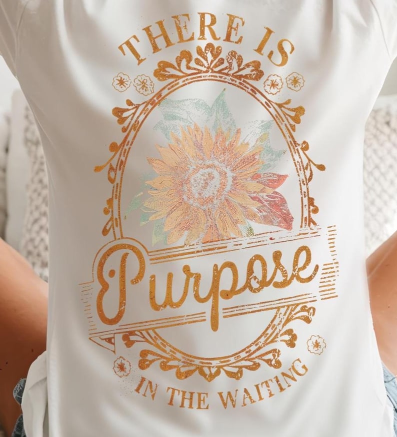 There Is Purpose in the Waiting PNG, Retro Christian DTF File, Bible Verse Sublimation Design, Motivational Faith png, Jesus Digital File