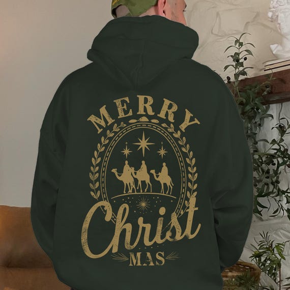 Merry Christ-mas PNG | Biblical Christmas Design for Men | Faith Inspired Holiday Sublimation File | Jesus Winter Artwork for DTF Printing