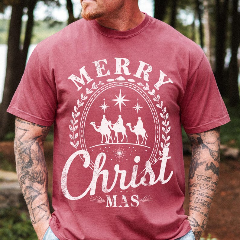 Redeemed man sublimation file for Christmas shirts