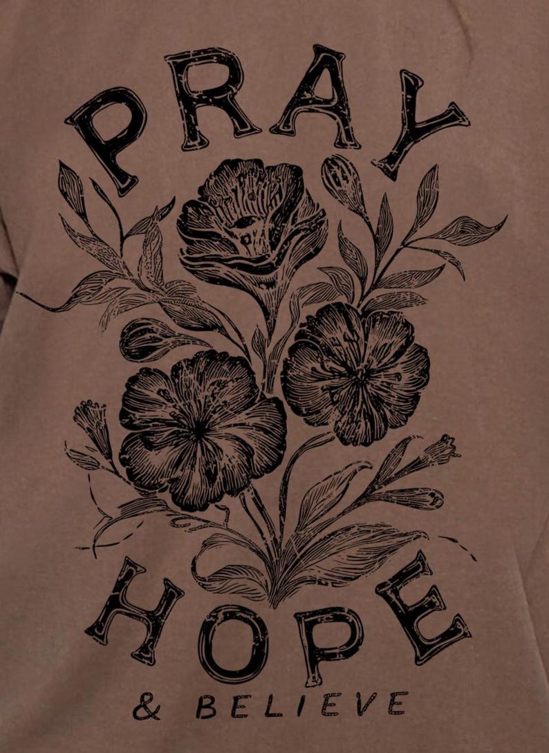Faith based floral artwork for Christian spring t shirt designs