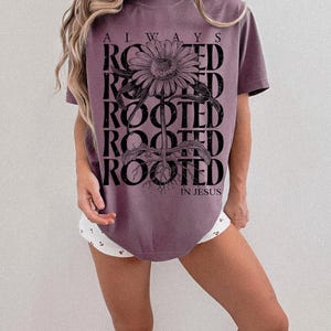 Floral Christian shirt design for women and church groups.