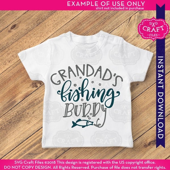 Grandad's Fishing Buddy SVG: Baby Toddler Shirt Design (Digital Download)