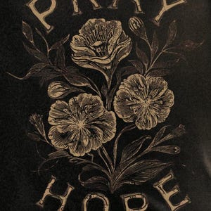 Trendy cottagecore faith design with flowers for Christian clothing prints