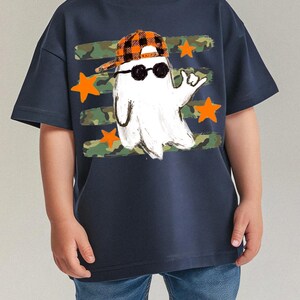Front and back Halloween ghost PNG for boys and kids apparel