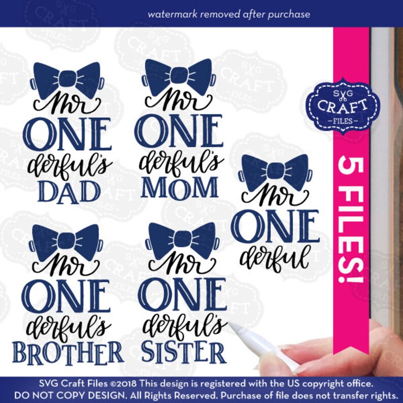 Download Svg files mr. onederful svg cricut files one birthday boy | Etsy