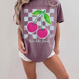Christian sublimation PNG featuring bright cherry artwork and scripture-inspired theme.