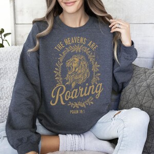 Heavens Are Roaring PNG, Retro Christian T Shirt Design, Aesthetic Jesus Graphic Tee, Bible Verse Sublimation PNG, Vintage Faith Clipart