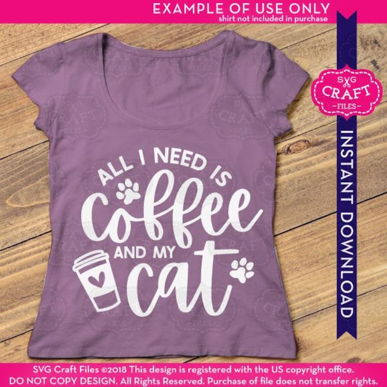 all I need is coffee and my cat svg, cat mom svg, cat mama svg, coffee mug svg, cute cat svg, cat sayings svg, funny mug svg, thermos svg image 10