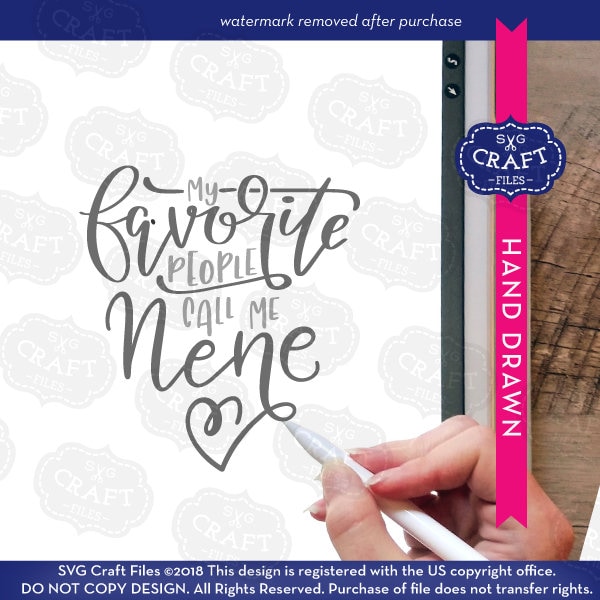 Nene Monogram Nene SVG: My Favorite People Call Me Nene, Grandma Design (digital ...