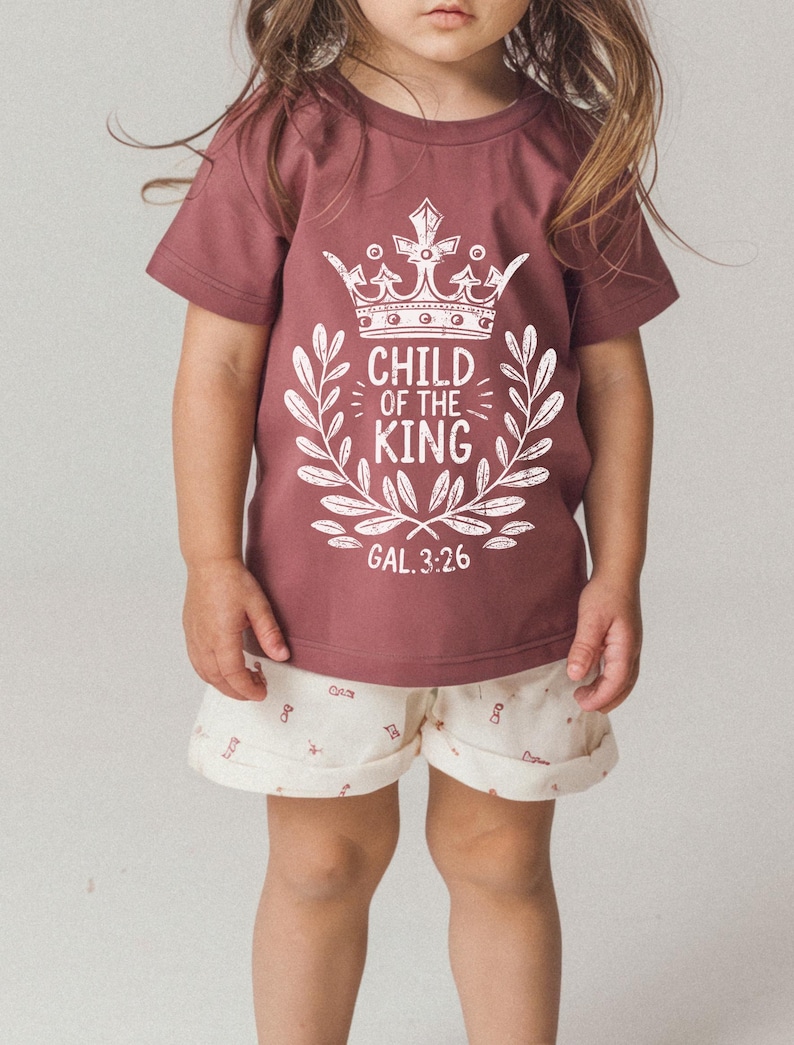Jesus-inspired kids shirt design with faith message
