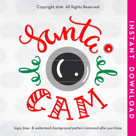 Santa Cam Svg Christmas Cut Files Silhouette Designs Etsy
