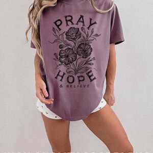 Inspirational Pray Hope Believe design for Christian gifts and apparel