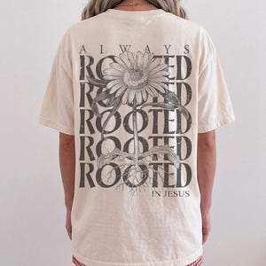 Women's ministry shirt design with rooted Christian message.