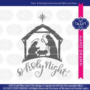 Christmas svg, svg files for cricut, nativity scene svg, nativity svg, manger svg, O holy night svg, christian svg, baby jesus svg, svg file