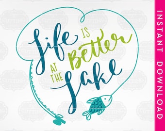 Lake Life SVG: Fishing & Camping Clip Art (Digital Download)