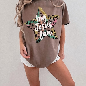Glitter star Jesus shirt PNG
