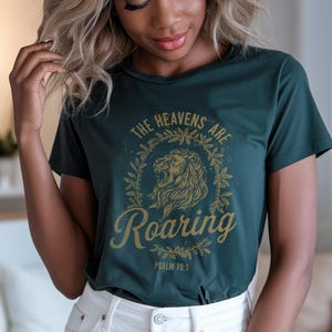 Heavens Are Roaring PNG, Retro Christian T Shirt Design, Aesthetic Jesus Graphic Tee, Bible Verse Sublimation PNG, Vintage Faith Clipart