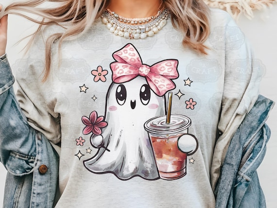 Cute ghost png, Cute girly ghost png, Cute ghost floral png, Cute flower ghost png, Vintage floral cute ghost, Cute sheet ghost png