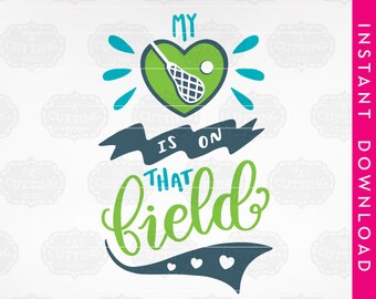 Lacrosse Mom SVG: Heart on Field Design (Digital Download)