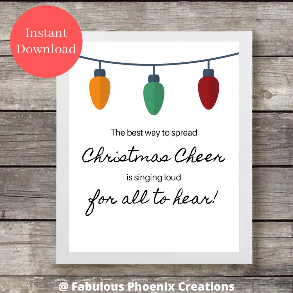 Christmas Cheer Christmas Holiday Printable Wall Art and | Etsy