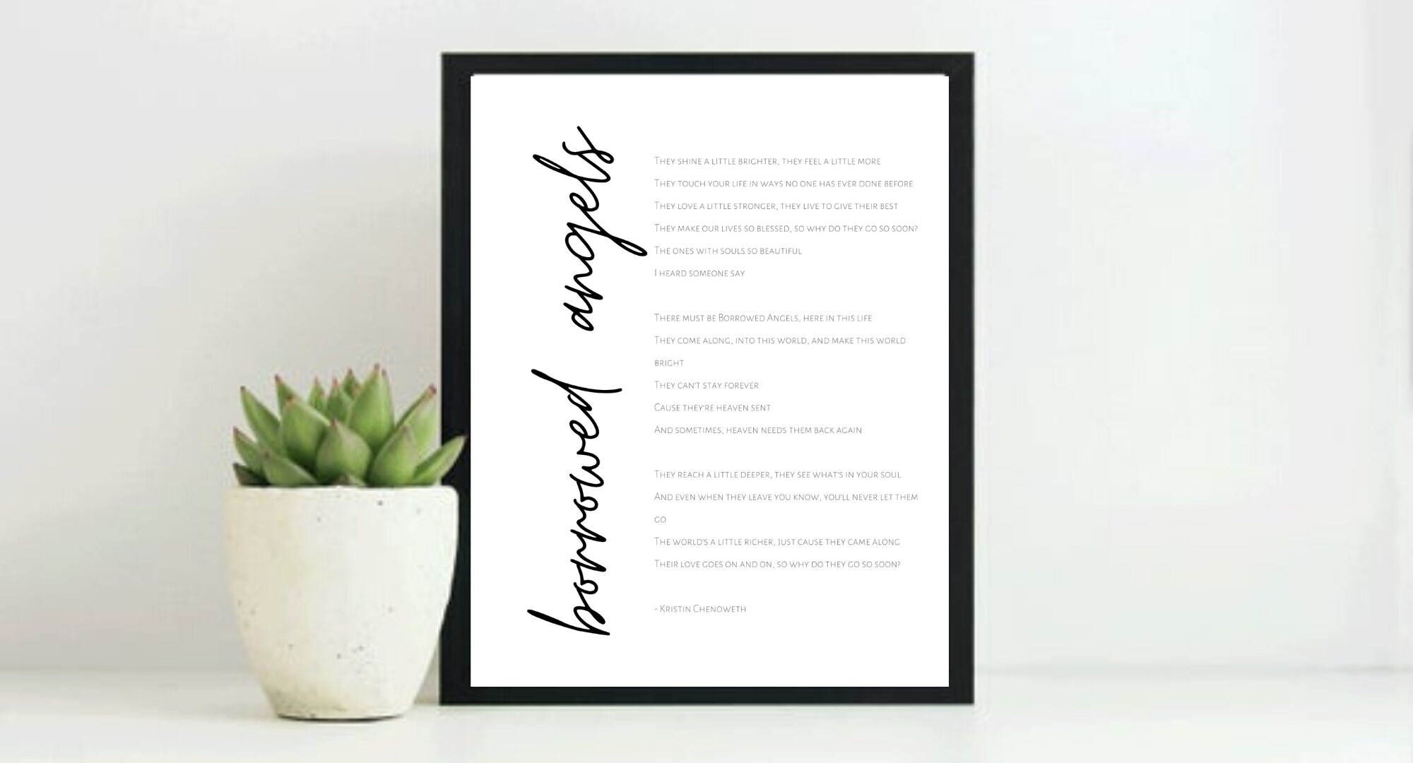Song lyrics Print Borrowed Angels by Kristin Etsy