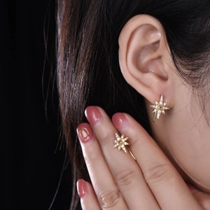 Citrine Earrings Sterling Silver 925 CZ Stud Earrings for Women Yellow Gold Plated Cubic Zirconia & November Birthstone Dainty Jewelry