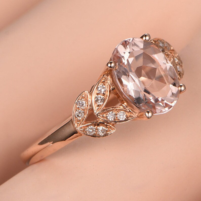 Oval 6x8mm Ring Diamond Engagement Ring Solid 14k Etsy