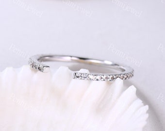 9.4 TCW Round CZ Wide Pave Stackable Eternity Bridal Wedding Band Ring Size 5-10 