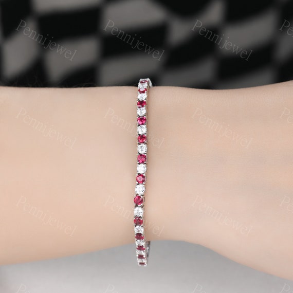 Gem Stone King 925 Sterling Silver Oval Birthstone Tennis Bracelet For Women — 7" + Extender