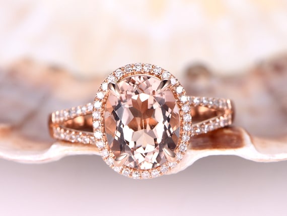 Peach morganite engagement ring discount