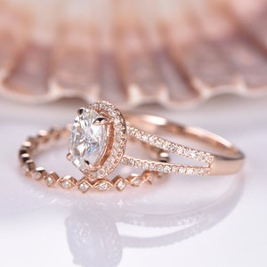 Moissanite Engagement Ring Split Shank Full Eternity Diamond Wedding ...