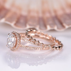 Moissanite Engagement Ring Split Shank Full Eternity Diamond Wedding ...