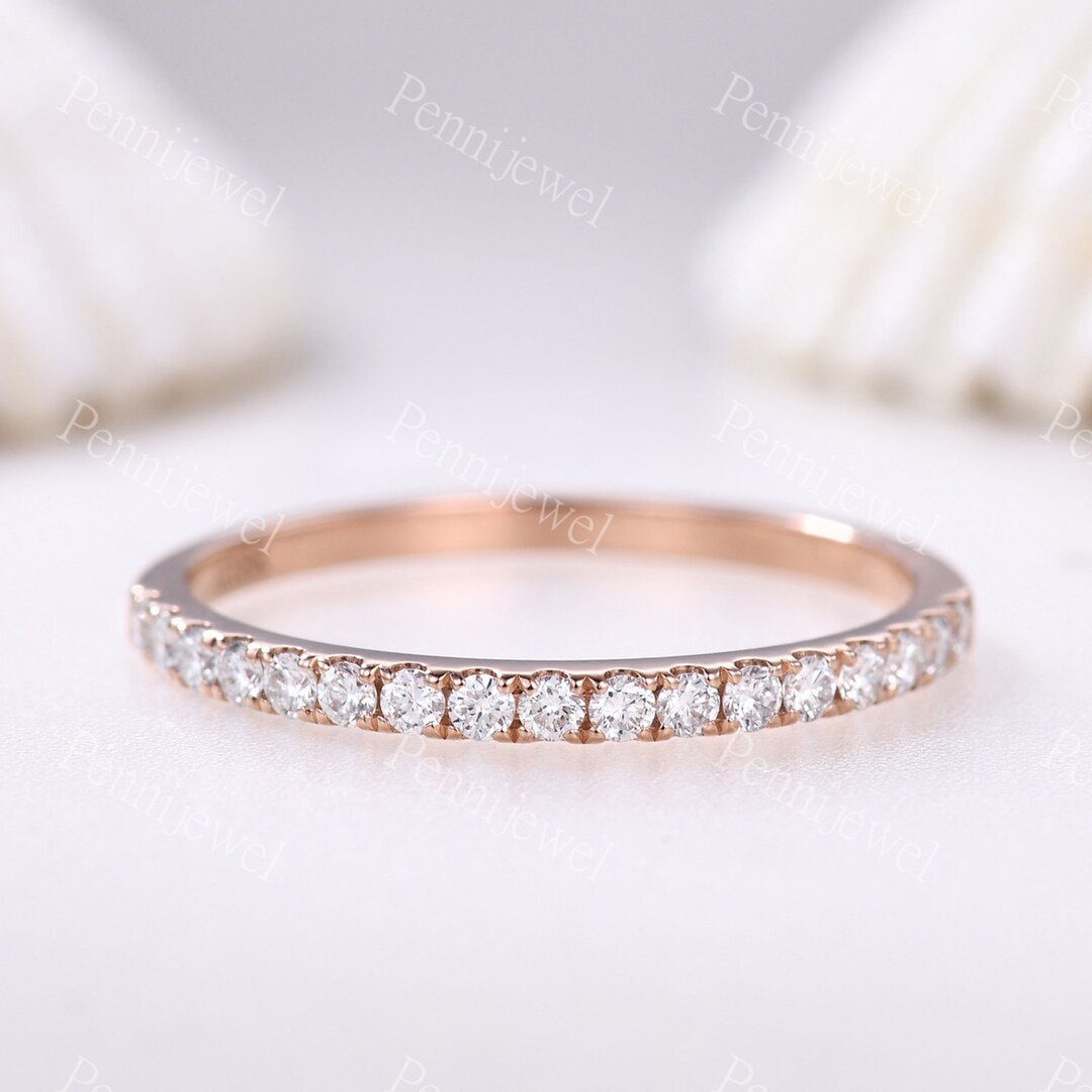 Diamond Eternity Band 14K Rose Gold Ring Natural Diamond Wedding Band ...