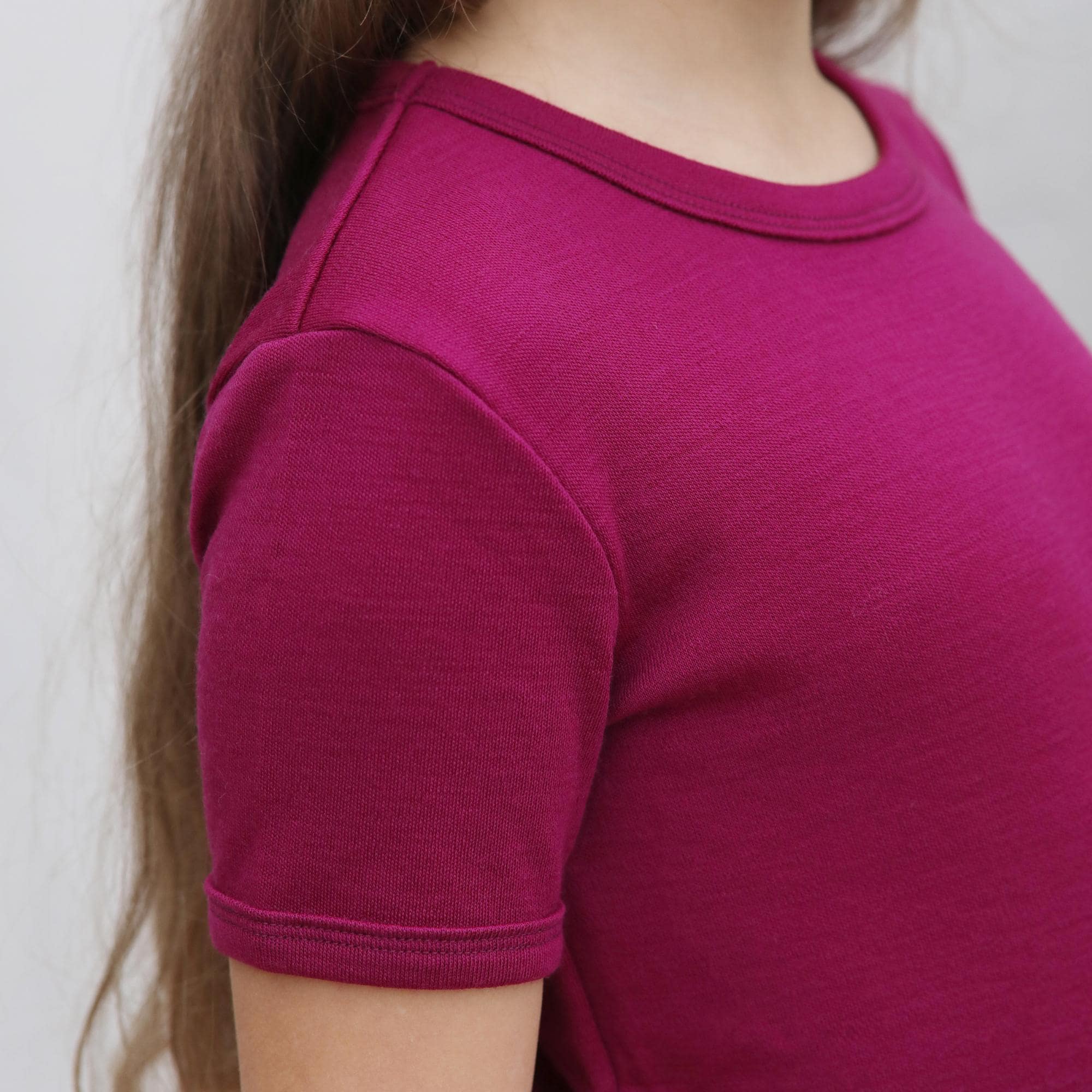 Kids Merino Wool Thermal Underwear Short Sleeve T-Shirt Tee