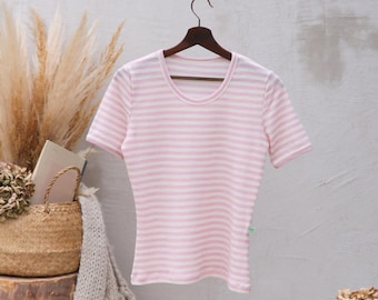 Soft Merino wool Women’s Short Sleeve Tee Shirt Blouse Top