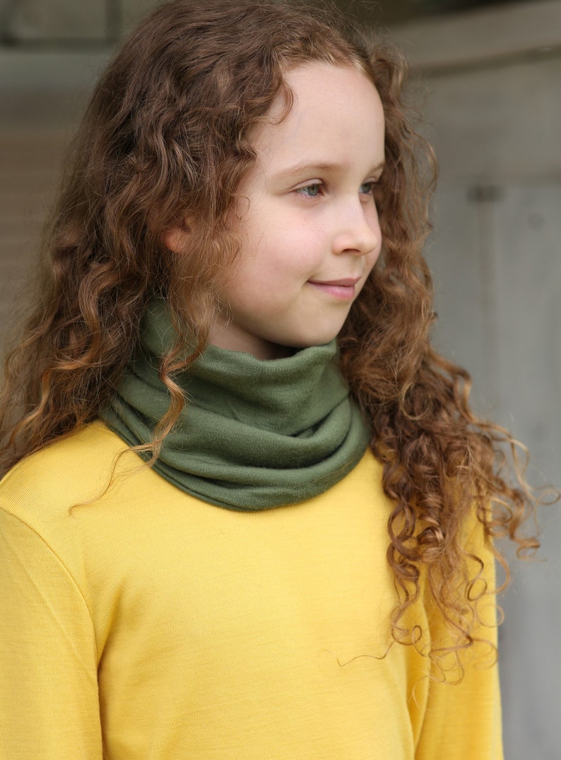 Merino wool warm loop scarves for kids, women and men image 4