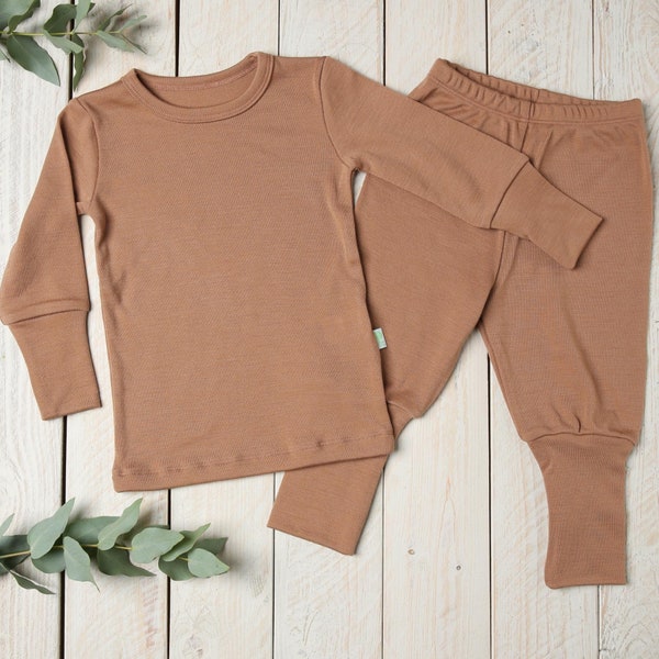 Merino Wolle Kinder unisex Schlafanzug Kinder-Nachtwäsche