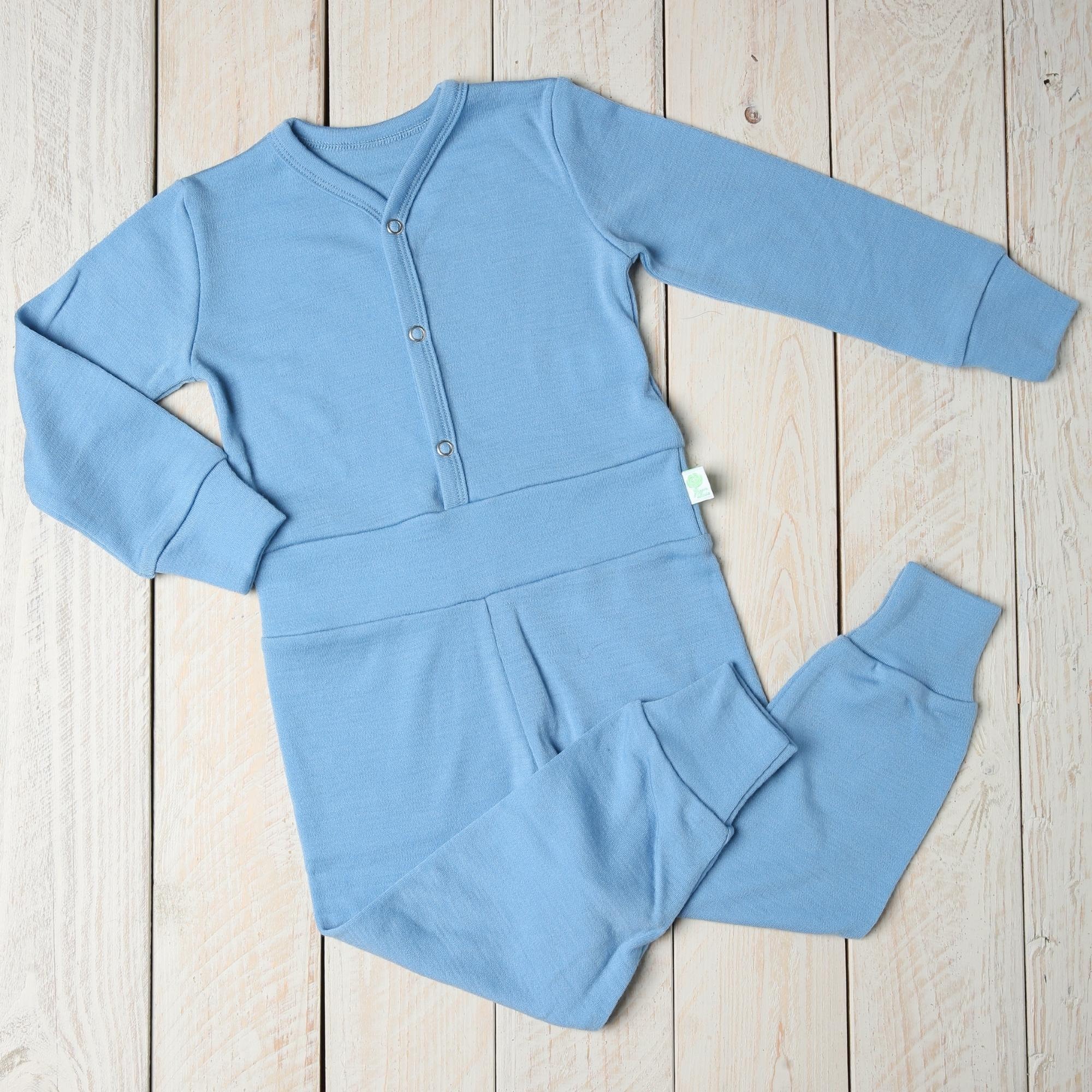 100% Merino Wool Sleepwear Winter Pajamas for Women Thermal Pajamas Blue  Pajama Set Pjs Matching Set IRIS Top and EVA Pants 