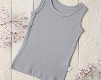 Merino wool sleeveless underwear shirt for kids