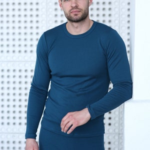 Thermal underwear two piece set for men